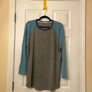 L/XL Marine Layer Double Knit Long Sleeve Baseball Raglan.